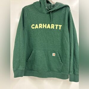 0339 Carhartt Kids XL Green Logo Hoodie | Workwear Streetwear Cozy Pullover‎